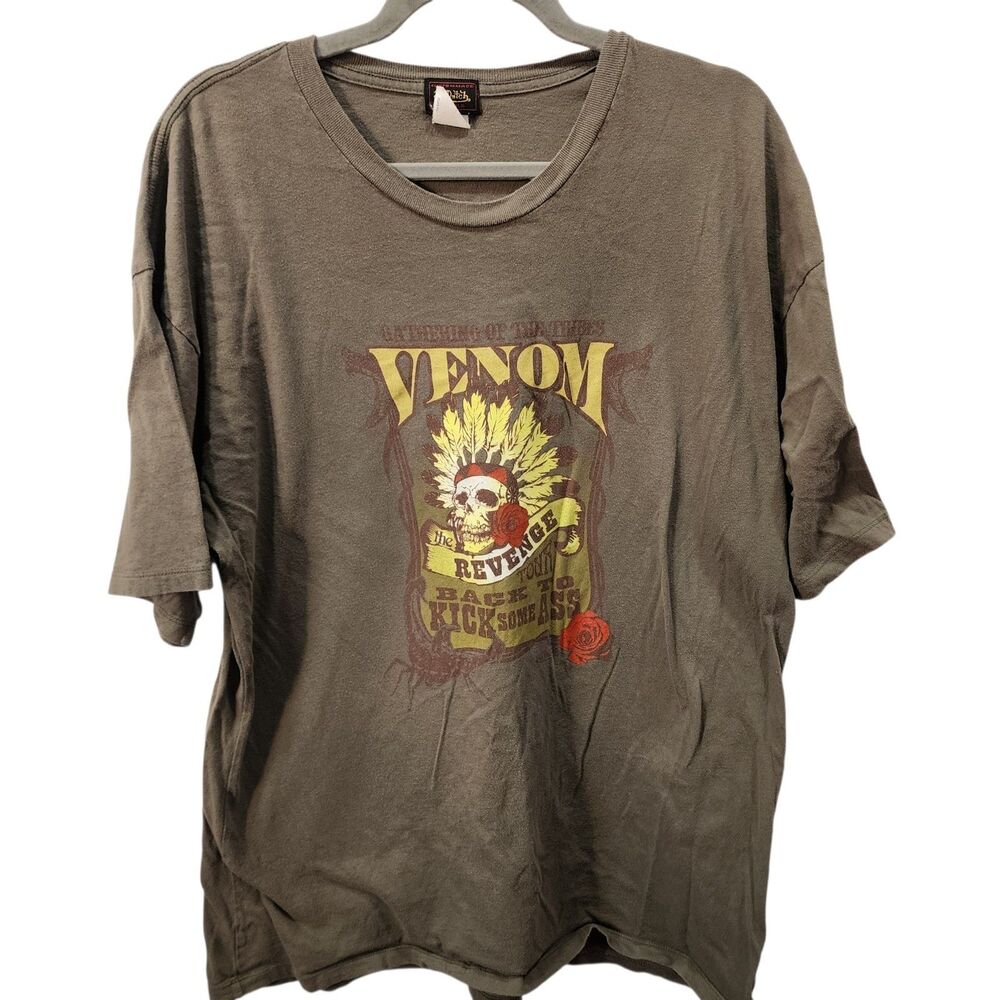 Venom Revenge Tour Skull Graphic Tee Von Dutch Y2K Rock Band Shirt XL